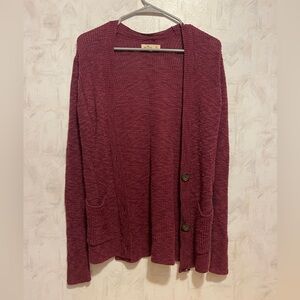 Hollister Women’s burgundy cardigan - XS